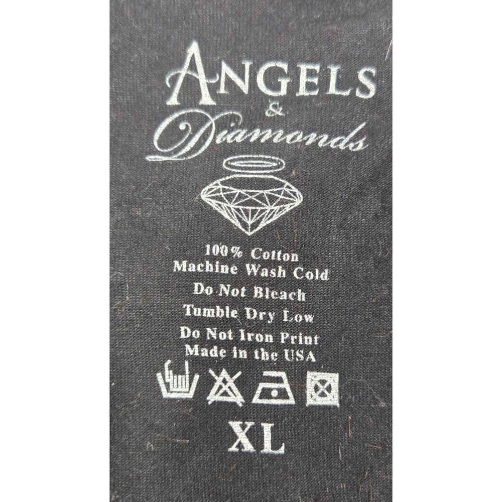 Angels And Diamonds Y2K V-Neck Tshirt | 100% Cotton | Size Women's X-Large - Picture 3 of 7